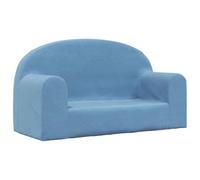 Divano per bambini 2 posti blu in morbido peluche con rivestimento sfoderabile 84 x 34 x 45 cm imbottito per la cameretta dei bambini per giocare, rilassarsi e leggere senza spigoli vivi