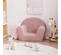Divano per bambini rosa in morbido peluche, 57 x 34 x 45 cm, con rivestimento rimovibile e imbottitura in schiuma, comodo mobile per la cameretta dei bambini, posto sicuro per giocare e rilassarsi
