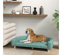 Divano per Cani di Taglia Grande con Gambe Rialzate e Cuscino Sfoderabile, 98x67x25 cm, Verde Chiaro