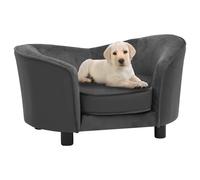 Divano per Cani Grigio Scuro 69x49x40 cm in Peluche e Similpelle
