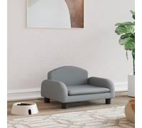 Divano per cani, lettino per animali domestici imbottito in tessuto grigio, struttura in legno di pino con piedini, 50 x 40 x 30 cm, per cani e gatti di taglia media, cuccia per cani, mobili per anima