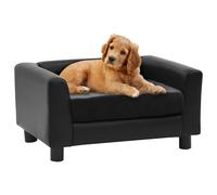 Divano per Cani Nero 60x43x30 cm in Peluche e Similpelle