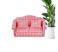 Divano Per Casa Delle Bambole | 1 Poltrona In 12 Ďoll Śofa Chair | Mini Ďivano, Giocattolo Realistico Ín Miniatura Ṕer Mobili A Quadri Rossi P̀er Case Ďelle B́ambole, Bambini, Adulti, Collezion