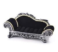 Divano per casa delle bambole, divano per casa delle bambole, vittoriano nero 1:12, ornamento per la decorazione della, L