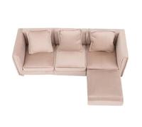 Divano per casa delle bambole in miniatura in scala 1:12, divano componibile per casa delle bambole realistico bianco con cuscino, divano elegante per l'arredamento della casa