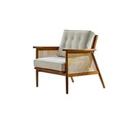 Divano piccolo in rattan retrò - Poltrona in legno per il tempo libero per camera da letto, alloggio in famiglia e soggiorno - divano singolo compatto elegante mobili in rattan accogliente salotto