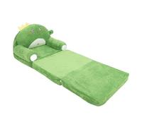 Divano pieghevole per bambini, divano-letto per toddler a forma di simpatico animale dei cartoni animati, design a tre pieghe in velluto cristallo morbido, sedia-divano regolabile (Dinosauro)
