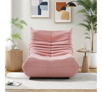 Divano Pigro Adulto, Lazy Divano Individuale Divano Pavimento Pigro Tessuto Morbido in Lana di agnello Sedia da Lettura Confortevole Riscaldatore 1 Posto Divano per Casa Camera Ufficio (Rosa)