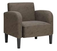 Divano Poltrona con braccioli Grigio scuro 54 cm Ecopelle | Resistente alle macchie, facile da pulire, telaio in compensato, schiuma e molle per soggiorno, camera da letto, studio