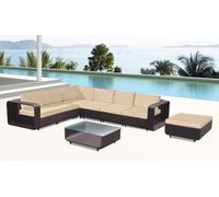 DIVANO SALOTTO RATTAN POLTRONA GIARDINO ESTERNO TAVOLO -PER PISCINA SET COMPLETO