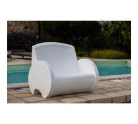 Divano seduta in polietilene SUNSET Dimensioni 127x97x h 76 cm Per arredare al meglio uno spazio in giardino o a bordo piscina uso interno esterno bianco bianco