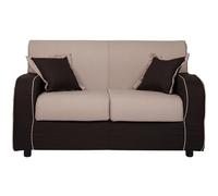 Divano sfoderabile 2 posti imbottito 146 cm PARIGI bicolore BEIGE e MARRONE