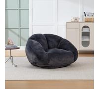 Divano singolo in morbido peluche - Piccolo divano per piccoli spazi | Divano compresso con fondo antiscivolo | Riempito con memory foam | Divano Boneless | Nero, Nessun montaggio