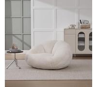 Divano singolo in morbido peluche - Piccolo divano per piccoli spazi | Divano compresso con fondo antiscivolo | Riempito con memory foam | Divano Boneless | Beige, Nessun montaggio