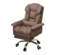 Divano singolo in pelle con poggiapiedi, reclinabile e girevole con cuscino lombare, braccioli completamente avvolti, seduta in lattice per ufficio e camera da letto, sedia da lavoro Boss