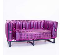 Divano Yomi édition limitée, LUMINOSO NEP dimensioni 76x151xH69 cm peso 14,8 kg, seduta gonfiabile in TPU colore Aluminium con seduta fucsia fucsia