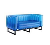divano Yomi eko illuminato struttura in alluminio, dimensioni 76x151xH69 cm peso 14,6 kg, seduta gonfiabile in TPU colore blu traslucido blu traslucido