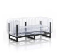 divano Yomi eko struttura in legno nero, dimensioni 76x151xH69 cm peso 14,8 kg, seduta gonfiabile in TPU colore trasparente trasparente