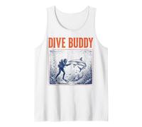 Dive Buddy Shark Diver Scuba Diver Barriera corallina Vintage Canotta