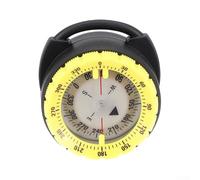 Dive Com-Pass - Bussola subacquea luminosa, impermeabile, con morsetto, con finestra di lettura, compatta, con fascetta stringitubo per vela, immersioni, colore: giallo