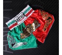 Dive into Action - Pantaloncini da boxe unisex per muay thai, realizzati per comfort e prestazioni in ogni sessione di allenamento (XS rosso + verde)