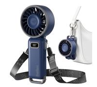 Diveblues Mini Ventilatore Portatile a Mano, Ventilatore Turbo USB Ricaricabile Pieghevole, 100 Velocità, Fino a 12 Ore di Autonomia, Ventilatore 4-in-1 da Tavolo e da Collo per Viaggi e Outdoor