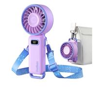 Diveblues Mini Ventilatore Portatile a Mano, Ventilatore Turbo USB Ricaricabile Pieghevole, 100 Velocità, Fino a 12 Ore di Autonomia, Ventilatore 4-in-1 da Tavolo e da Collo per Viaggi e Outdoor