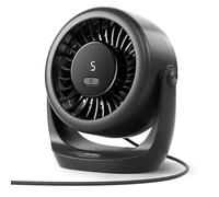 Diveblues Ventilatore da Scrivania USB, Mini Ventilatore Ultra Silenzioso, Potente, Display LED, 5 Velocità, Rotazione 360°, Portatile per Casa, Ufficio & Esterno - TurboBreeze