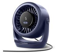 Diveblues Ventilatore da Scrivania USB, Mini Ventilatore Ultra Silenzioso, Potente, Display LED, 5 Velocità, Rotazione 360°, Portatile per Casa, Ufficio & Esterno - TurboBreeze