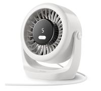 Diveblues Ventilatore da Scrivania USB, Mini Ventilatore Ultra Silenzioso, Potente, Display LED, 5 Velocità, Rotazione 360°, Portatile per Casa, Ufficio & Esterno - TurboBreeze