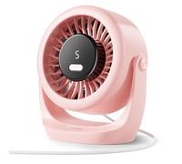 Diveblues Ventilatore da Scrivania USB, Mini Ventilatore Ultra Silenzioso, Potente, Display LED, 5 Velocità, Rotazione 360°, Portatile per Casa, Ufficio & Esterno - TurboBreeze