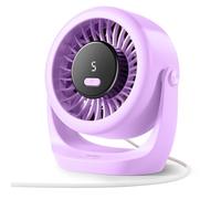 Diveblues Ventilatore da Scrivania USB, Mini Ventilatore Ultra Silenzioso, Potente, Display LED, 5 Velocità, Rotazione 360°, Portatile per Casa, Ufficio & Esterno - TurboBreeze