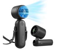 Diveblues Ventilatore Portatile a Mano 3 in 1, Mini Turbo Ventilatore USB Ricaricabile con Batteria da 4000mAh, 5 Velocità e fino a 12H di Raffreddamento, Viaggio, Ufficio, Esterni