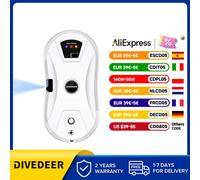 DIVEDEER Aspirapolvere Robot per la pulizia dei vetri Pulitore per vetri elettrico limpiacristales Telecomando White