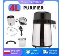 DIVEDEER Distillatore d'acqua 4L Depuratore Filtro Dispenser Bottiglia per bere Ammorbidente Doppio display a temperatura Protezione da surriscaldamento White