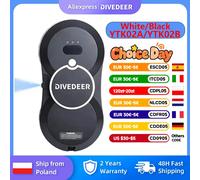 DIVEDEER Robot elettrico automatico per la pulizia delle finestre e aspirapolvere con telecomando e spray automatico Black