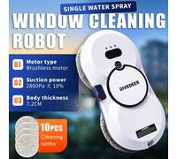 DIVEDEER Robot per la pulizia dei vetri con spruzzo d'acqua, tipo spray per la pulizia dei vetri con motore brushless a doppia faccia intelligente a molti piani