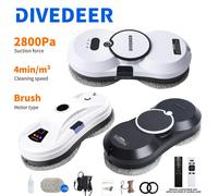 DIVEDEER Robot per la pulizia delle finestre 5600PA grande aspirazione spray elettrico robot per la pulizia delle finestre detergente remoto per la prevenzione delle cadute