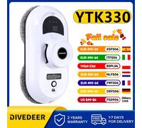 DIVEDEER Robot per la pulizia delle finestre Anti-caduta Specchio per vetro con aspirazione intelligente Telecomando senza fili Pulizia automatica del vetro BIANCO