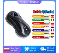 DIVEDEER Robot per la pulizia delle finestre Aspirapolvere robot per finestre ultrasottile con spruzzo d'acqua Black