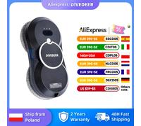 DIVEDEER Robot per la pulizia delle finestre bianco/nero Lavavetri elettrico ad alta aspirazione Aspirapolvere per vetro bifacciale Spray d'acqua White