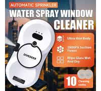 DIVEDEER Robot per la pulizia delle finestre con spruzzo d'acqua Aspirapolvere per finestre elettrico intelligente ad alta aspirazione Robot per la pulizia dei vetri a doppia faccia