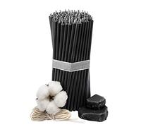 Diveevo Candele di cera d'api chiese, №140-100 pezzi, candele rituali di alta qualità e consacrate, L-16 cm, Ø 5,0 mm, durata 30 minuti, colore nero, 300 g, candele sottili senza gocciolamento e fumo