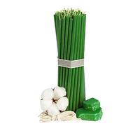 Diveevo Candele di cera d'api chiese, №80 - 50 pezzi, candele rituali di alta qualità, lunghezza 18,5 cm, diametro 6,1 mm, durata 60 minuti, colore verde