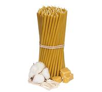 Diveevo Candele di cera d'api Kirchliche №100 - 100 pezzi, di alta qualità, lunghezza 16,5 cm, diametro 5,7 mm, durata 50 minuti, colore giallo, 400 g, senza gocce e fum