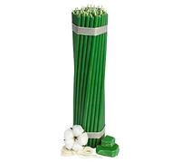 Diveevo Candele di cera d'api Kirchliche Nr. 30 - 50 pezzi, candele rituali di alta qualità, lunghezza: 29,5 cm, diametro: 8,5 mm, 150 minuti, colore verde, 700 g, senza gocce e fumo