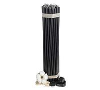 Diveevo Candele di cera d'api Nr. 10 - 35 pezzi I candele rituali di alta qualità e intrecciate L 35,5 cm Ø-11,0 mm I 210 minuti di durata in nero I 1 kg di candele sottili senza gocce e fumo