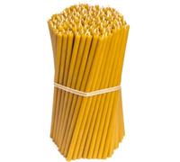Diveevo Candele di cera d'api, Nr. 40, 200 pezzi, di alta qualità, lunghezza 26,5 cm, diametro 7,15 mm, 120 min, durata di combustione in giallo miele, 2 kg, sottili candele greche senza gocce e fumo