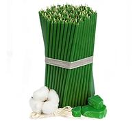 Diveevo Candele di cera d'api Nr. 80 - 200 pezzi, candele rituali di alta qualità, lunghezza 18,5 cm, diametro 6,1 mm, durata di combustione 60 minuti, colore verde, 1 kg, senza gocce e fumo