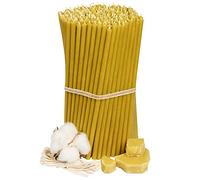 Diveevo Candele di cera d'api Nr. 80 - ambra 200 pezzi, candele rituali, lunghezza 18,5 cm, diametro 6,1 mm, durata di combustione 60 minuti, giallo, 1 kg